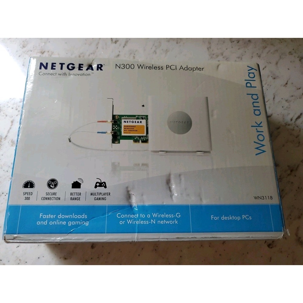NEW! NETGEAR N300 WIRELESS PCI ADAPTER WN311B, Open Box